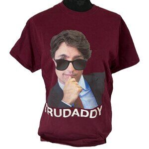 TRUDADDY Justin Trudeau Parody T‑Shirt Men’s Size M NWOT Graphic Tee